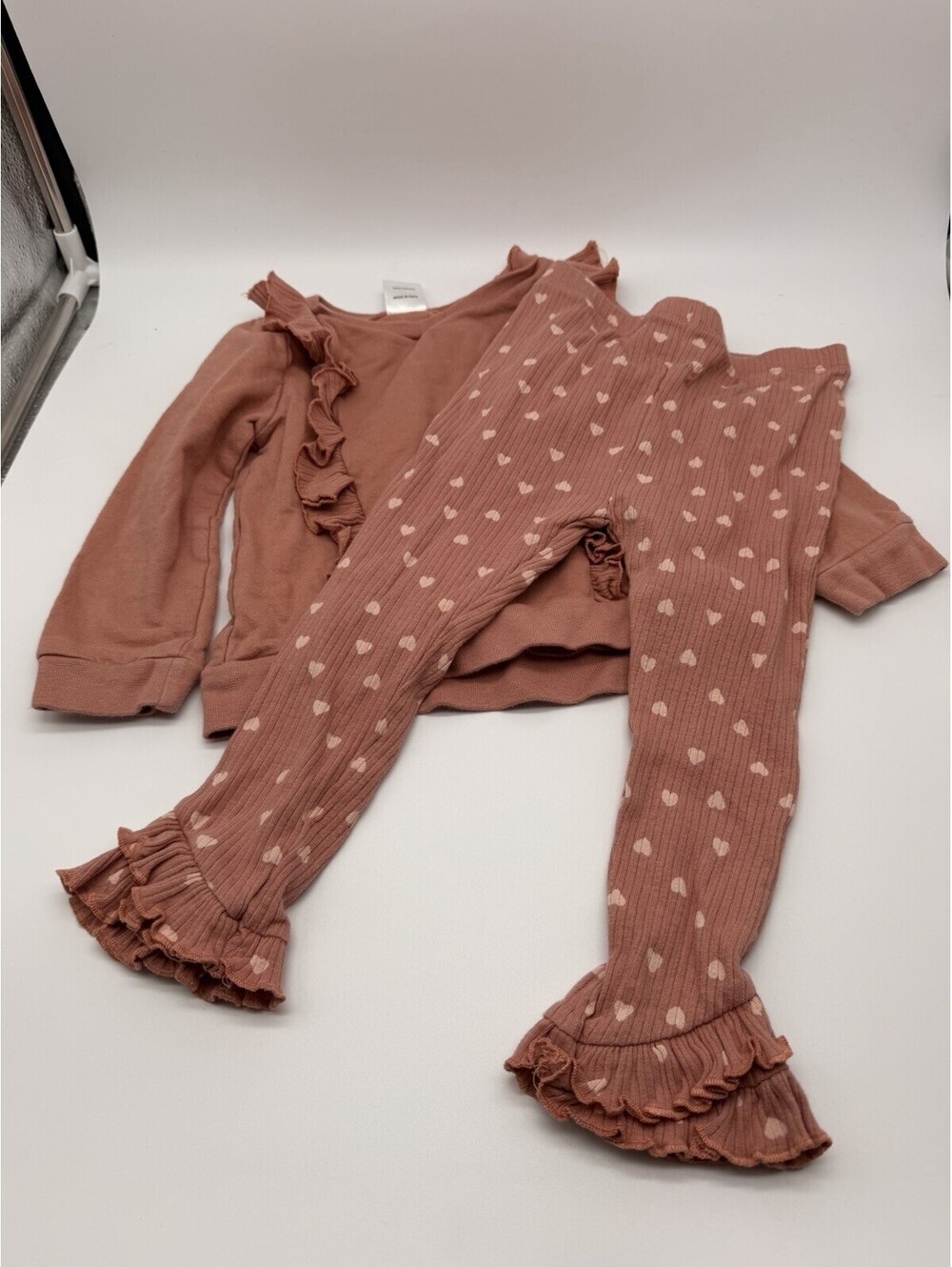 Laughing Llama Pj Set 24m Pink Polka Dot Ruffles